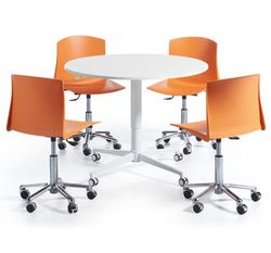 Silla nordic regulable en altura con ruedas cromadas