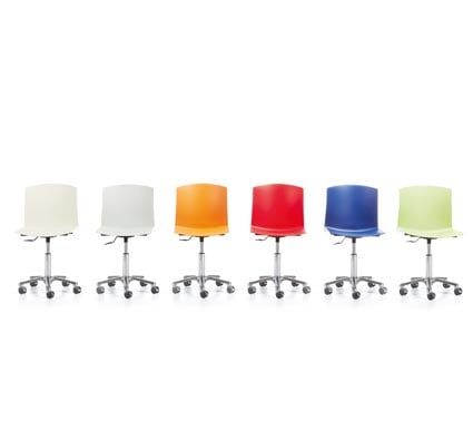 Silla nordic regulable en altura con ruedas cromadas
