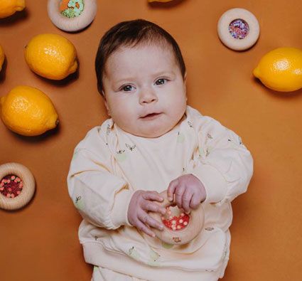 Sonajero donut sensorial verduras y frutas