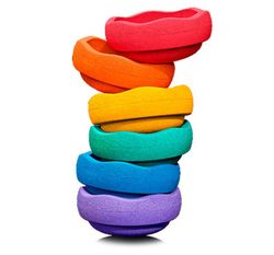 Stapelstein Arcoíris Bloques de movimiento y plataforma de equilibrio 7 piezas