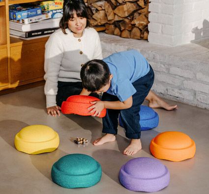 Stapelstein Arcoíris Bloques de movimiento y plataforma de equilibrio 7 piezas