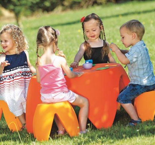 Taburete infantil flora verde
