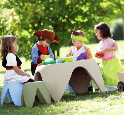 Taburete infantil flora verde