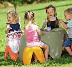Taburete infantil flora verde