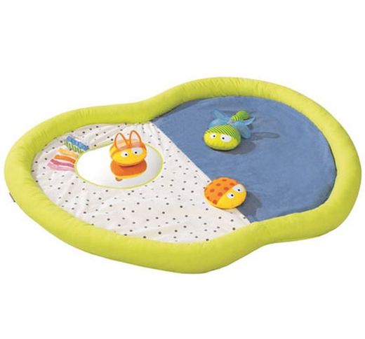 Tapiz de estimulación 3d la manzana y 3 muñecos de peluche