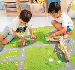 Tapiz todo terreno con 9 vehículos