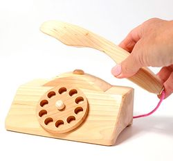 Teléfono de madera jugamos a ser mayores