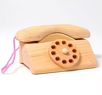 Teléfono de madera jugamos a ser mayores