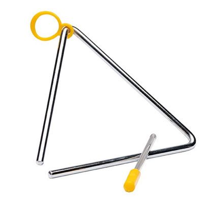 Triangulo acero 16 cm + martillo