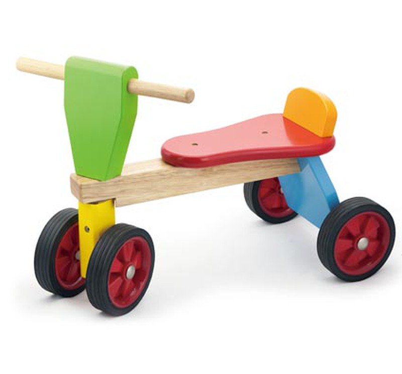 Cerdito rotación Transistor Triciclo infantil del madera cuatro ruedas — La Tienda De La Familia