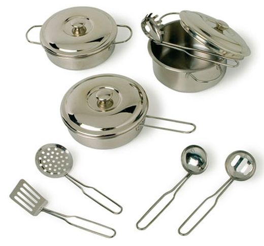 Utensilios de cocina metálicos juguetes realistas