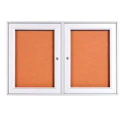 Vitrina tablero de anuncios de 138x99cm para pared  con dos puertas e interior de corcho